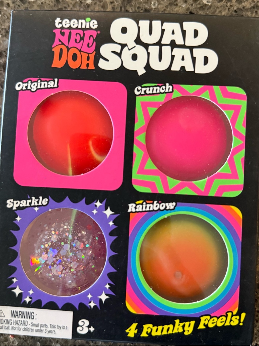 Schylling NEODOH teenie Quad Squad Kids Puzzle Toy - Green, Glitter, Multicolor